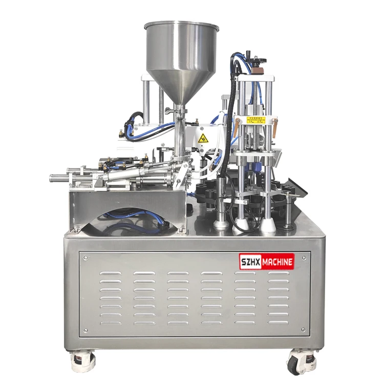 Semi-Automatic Rotary Type Cosmetic Cream Plastic Tube Filling and Sealing Machine