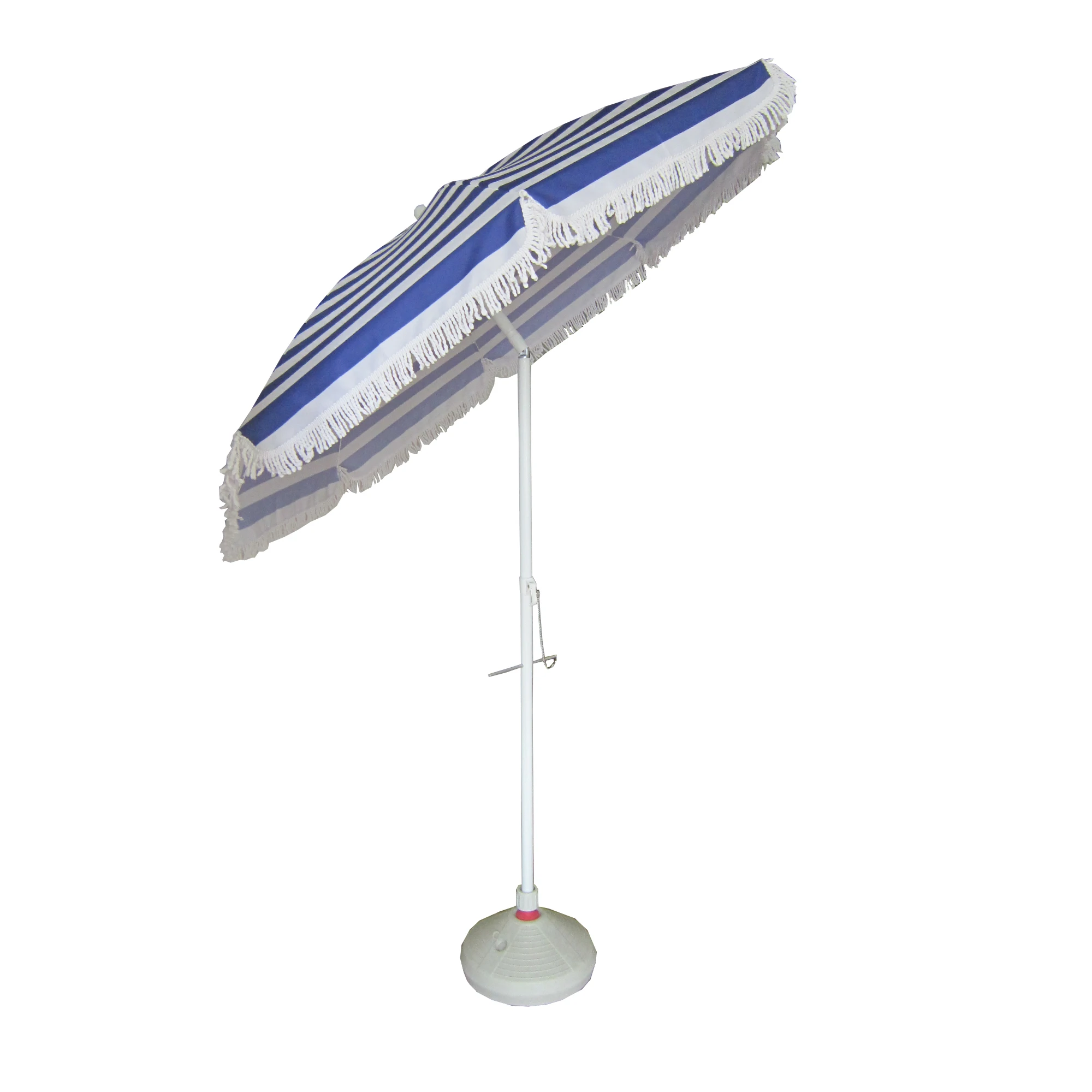 stripe color Tassel beach umbrella with screw end