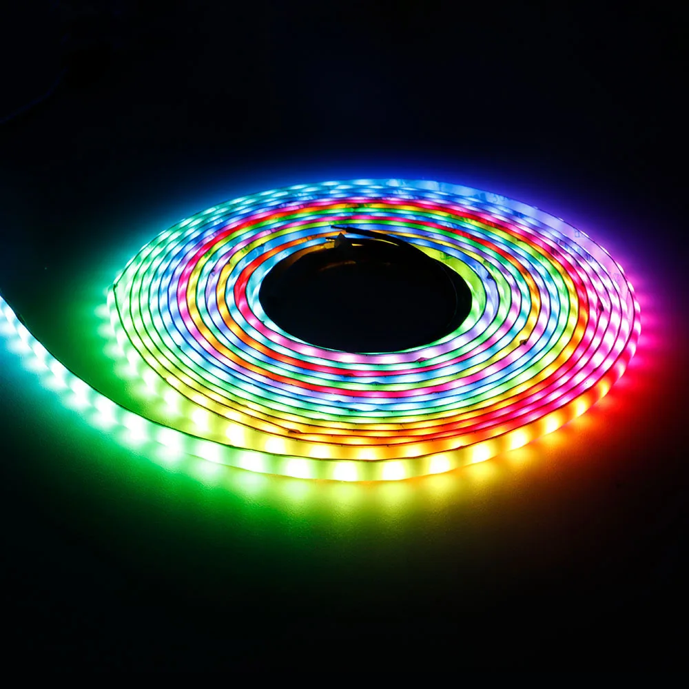 Ультра узкий 5 мм WS2812 COB 60/100/120/160/200 светодиодов/m RGB Светодиодные полосы WS2812B