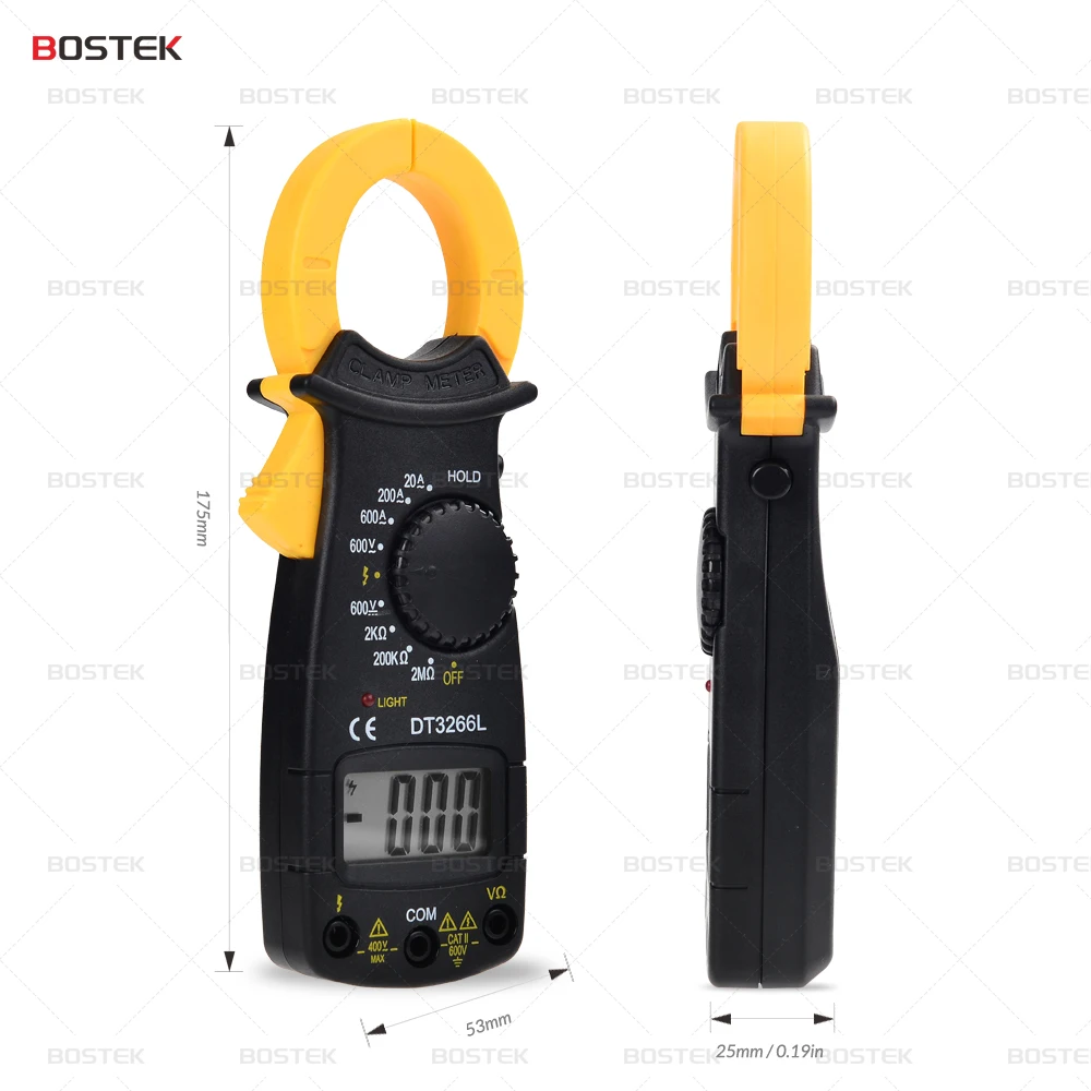 BOSTEK DT3266L Cheap Digital 2000 Counts Voltage Current Resistance Clamp Meters