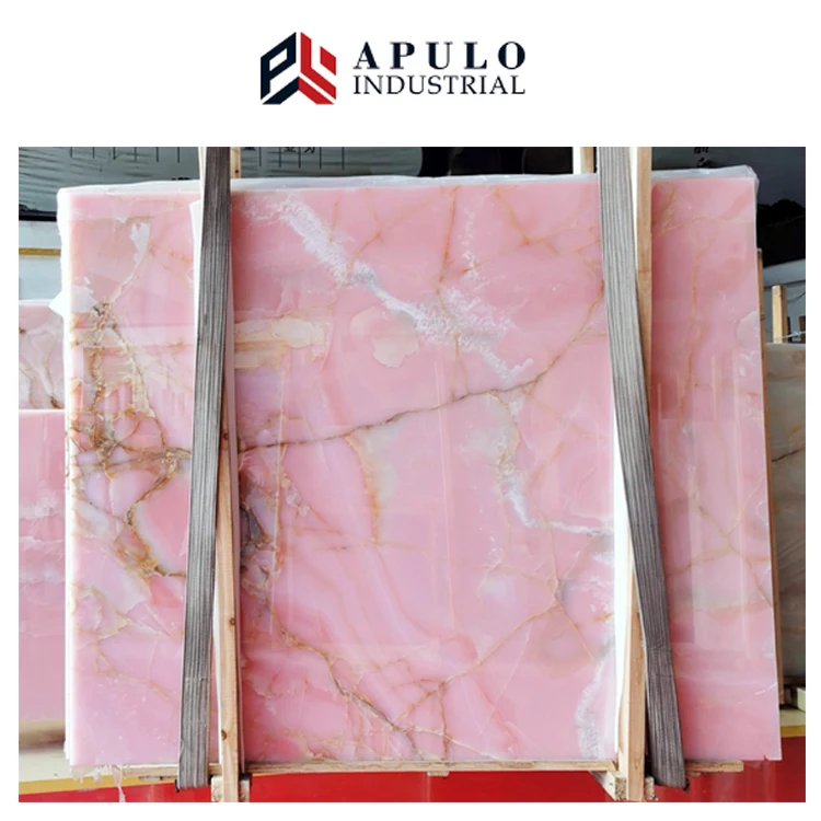 Chinese China Natural Wall Living Room Floor Tile Marble Pink Onyx Marble Stone Slab Factory Suppliers Price Used For Sale