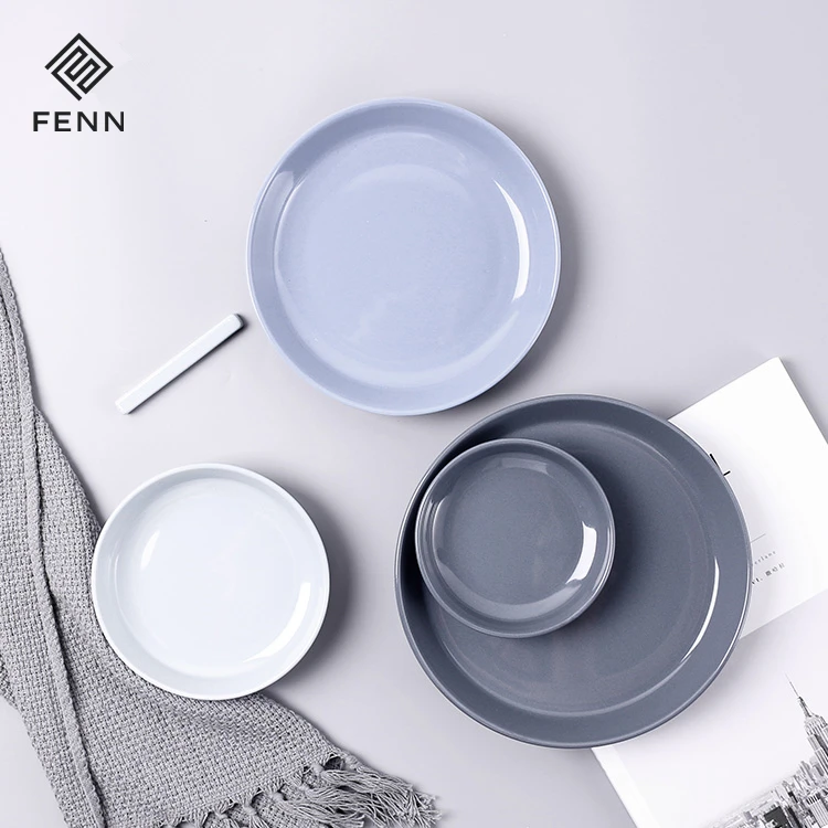 Customized Factory Supplies MultiColor Glazed Nordic Plate / Ceramic Tableware Soup Plate Porcelain Deep Plate & Dish