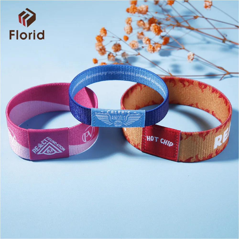 wholesale cheap fashion design elastic custom fabric wristband