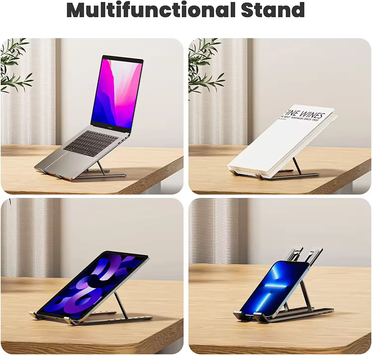 Great Roc 224g OEM Laptop Stand 6 Levels Adjustable Notebook Holder Aluminium Desktop Stand for 15.6inch Laptop