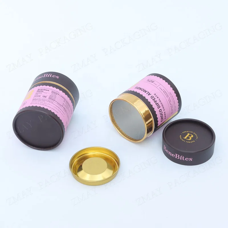customized size cardboard round tea boxes tea can paper aluminum foil paper lining