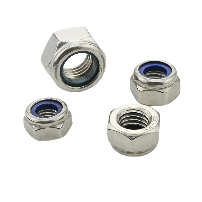 304 stainless steel nylon locknut M2-M36 locking self-locking nut DIN985 hardware accessories