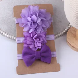 Go Party 3Pcs/Set Multi Colour Cute Infant Baby Girls Bow Headband Newborn Elastic Sequins Floral Hairband Photo Props Headwear