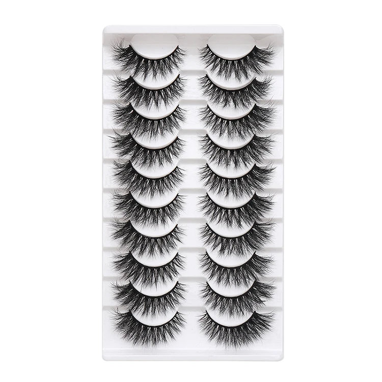 Wholesale 10 Pairs Cat Eye Lash False Strip Lashes 8D Natural Lashes Fluffy Eyelashes