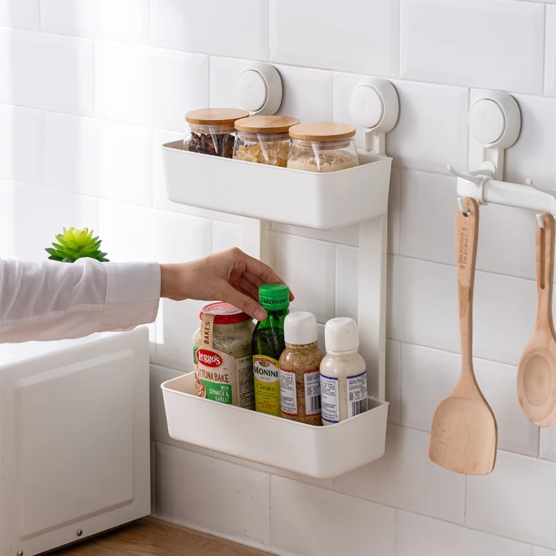 Подвесные многоразовые двухслойные держатели для хранения специй, стойка, корзина для кухни, органайзер для хранения