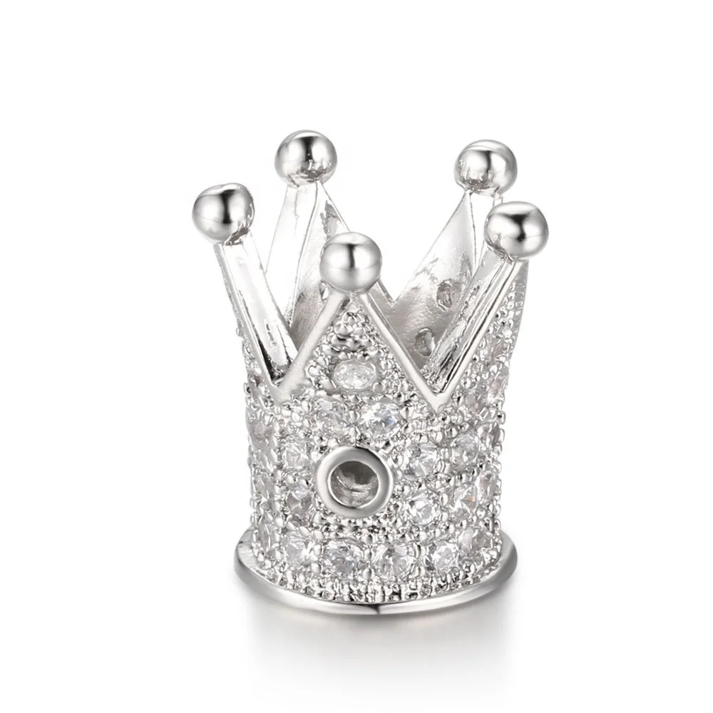 VEROMCA Copper Micro Pave Beads Zircon Accessories DIY Handmade Crown Beads