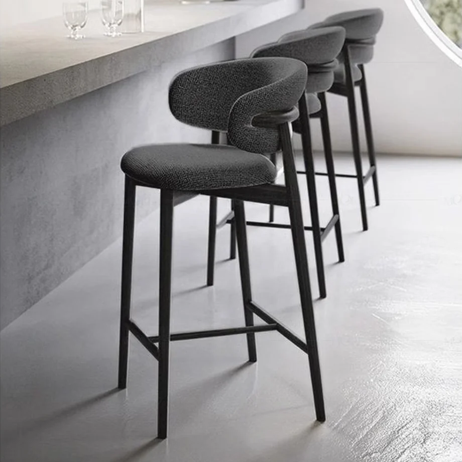 hot-sale Luxury Customized home furniture barstool Restaurant Kitchen solid wood Frame high bar chairs