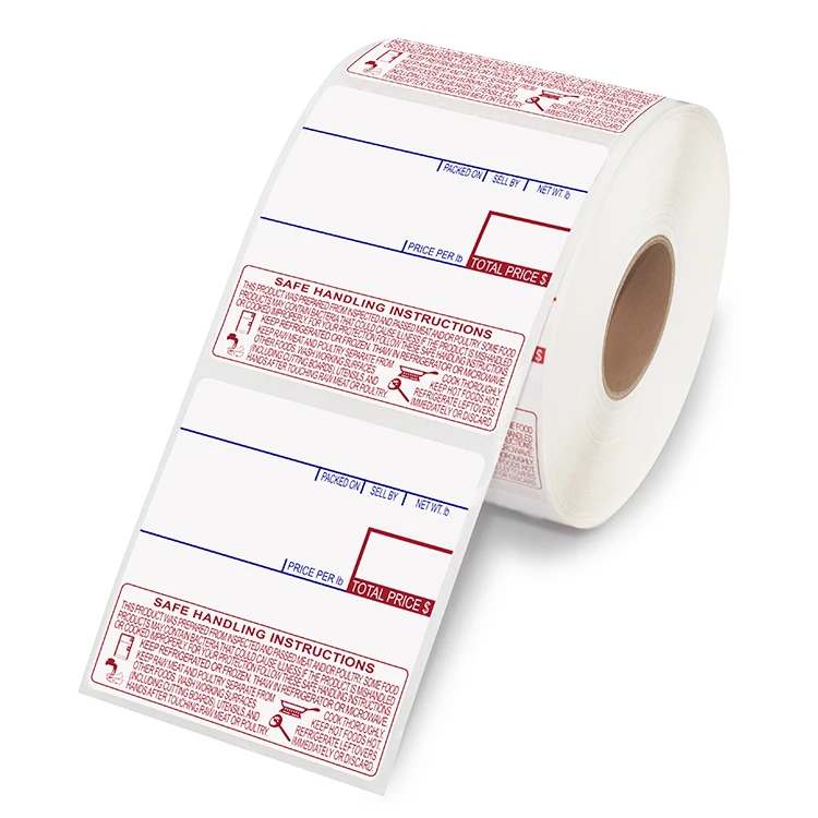CAS 58x40mm Printed UPC Scale Label Barcode Adhesive Label Printing Direct Thermal Sticker Barcode Label Roll