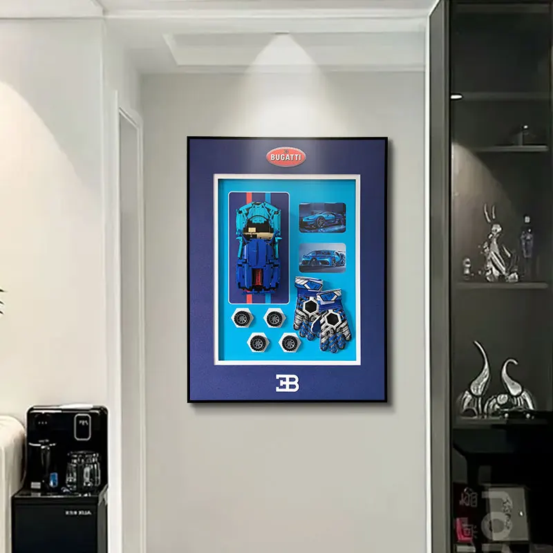 Современный Электрический многофункциональный дом дисплей спортивный автомобиль настенный стеллаж алюминиевый строительный блок концепция подвесного натюрморта