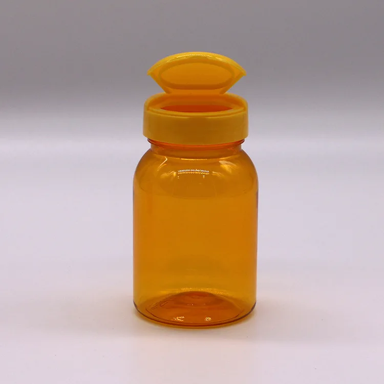 60ml Clear Wide Mouth Plastic PET Bottle for Medicine pill capsule vitamin glass bottle