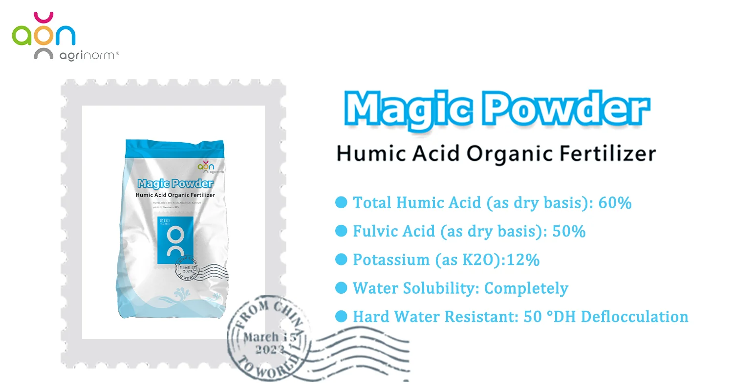 Agrinorm Agricultural Organic Fertilizer Pellets Plant-Sourced Humic Acid Fulvic Acid Magic-X-Powder Humate Soil Application