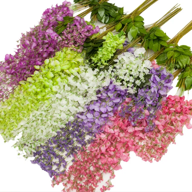 Silk Long Hanging Bush Flowers String Silk Wisteria Garland Flowers Home Party Wedding Decor