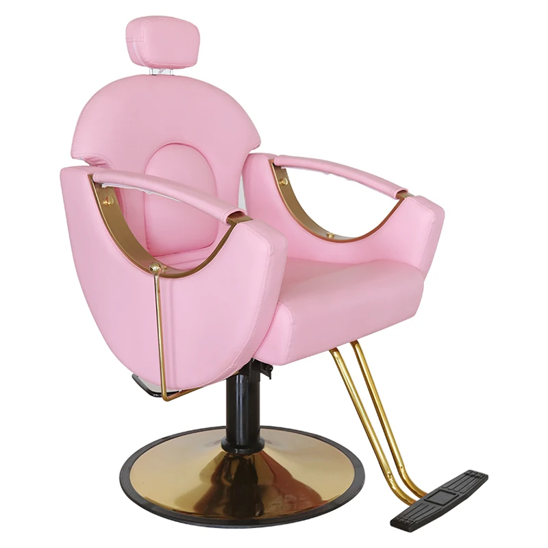 Лидер продаж парикмахерское кресло розового и золотого цвета с гидравлическим насосом стул для салона набор укладки красоты