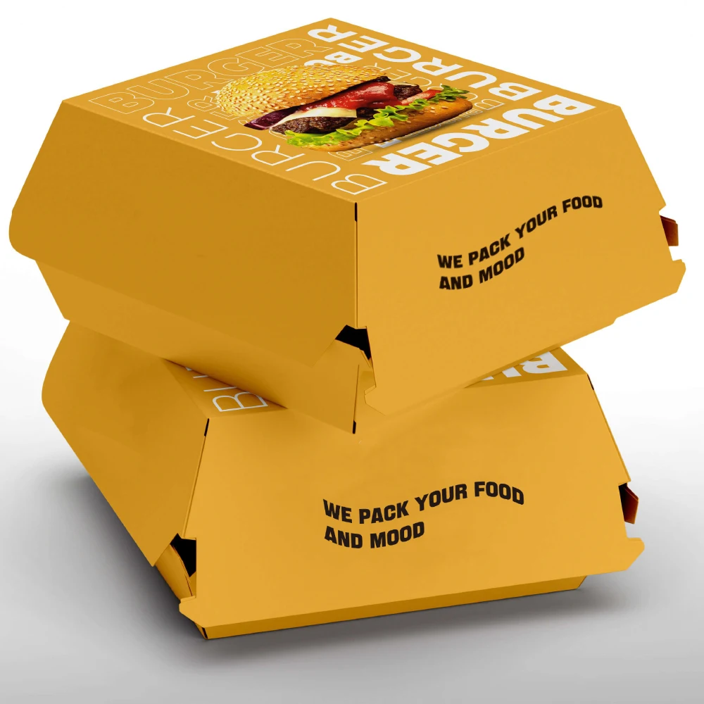 LOKYO Takeaway disposable custom sandwich fried chicken hamburger burger fast food packaging paper box