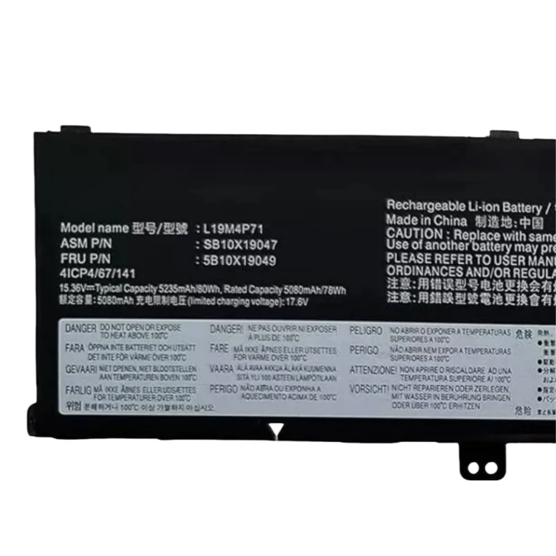 Универсальный аккумулятор L19M4P71 15 36 В 80Wh для ноутбука Lenovo Аккумулятор ThinkPad P1 Gen 3 20TH002LAU