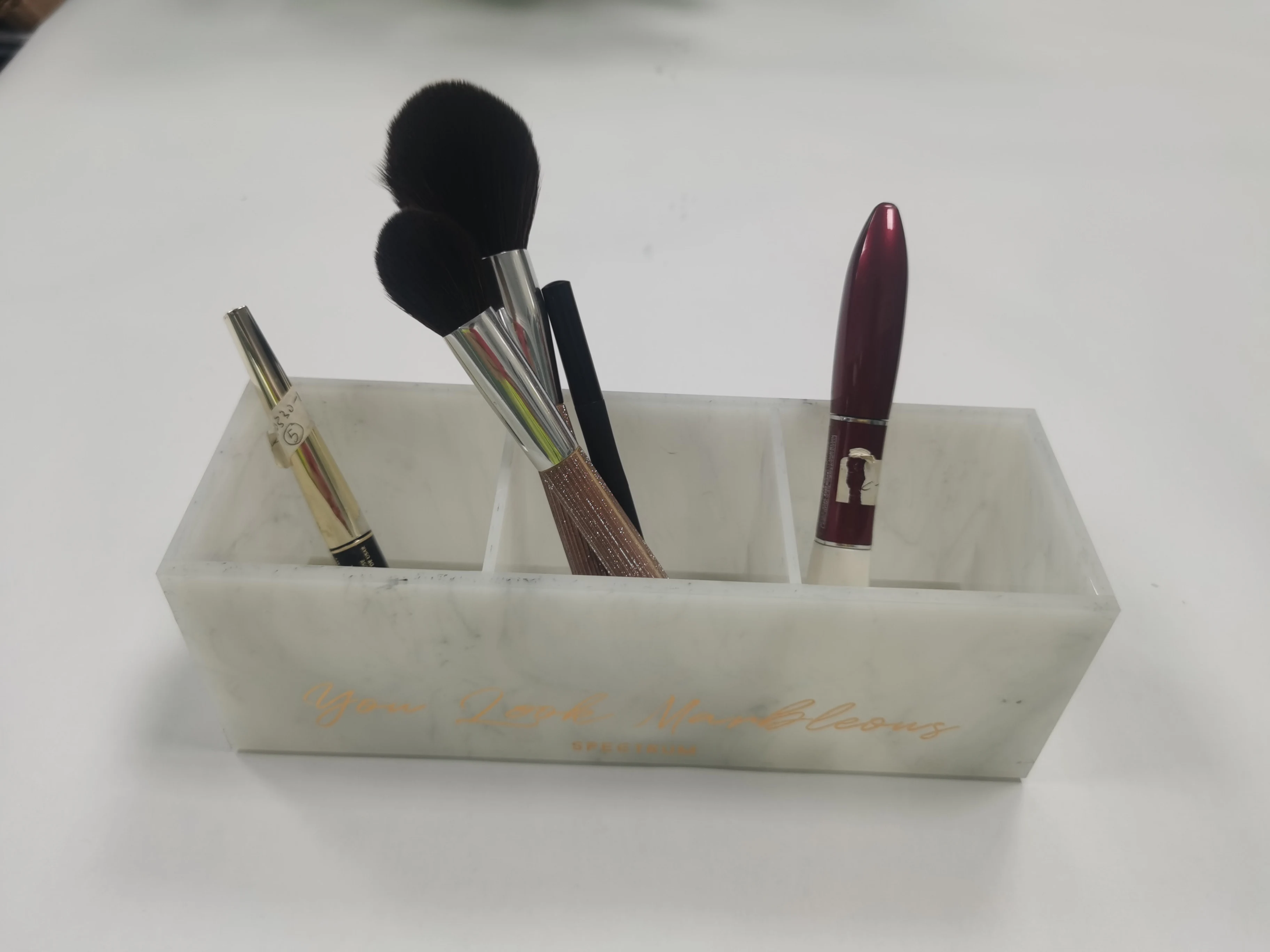 Clear Acrylic Pencil Pen Holder Cup,Acrylic Makeup Organizer, Makeup Brush Holder Acrylic Desk Accessories