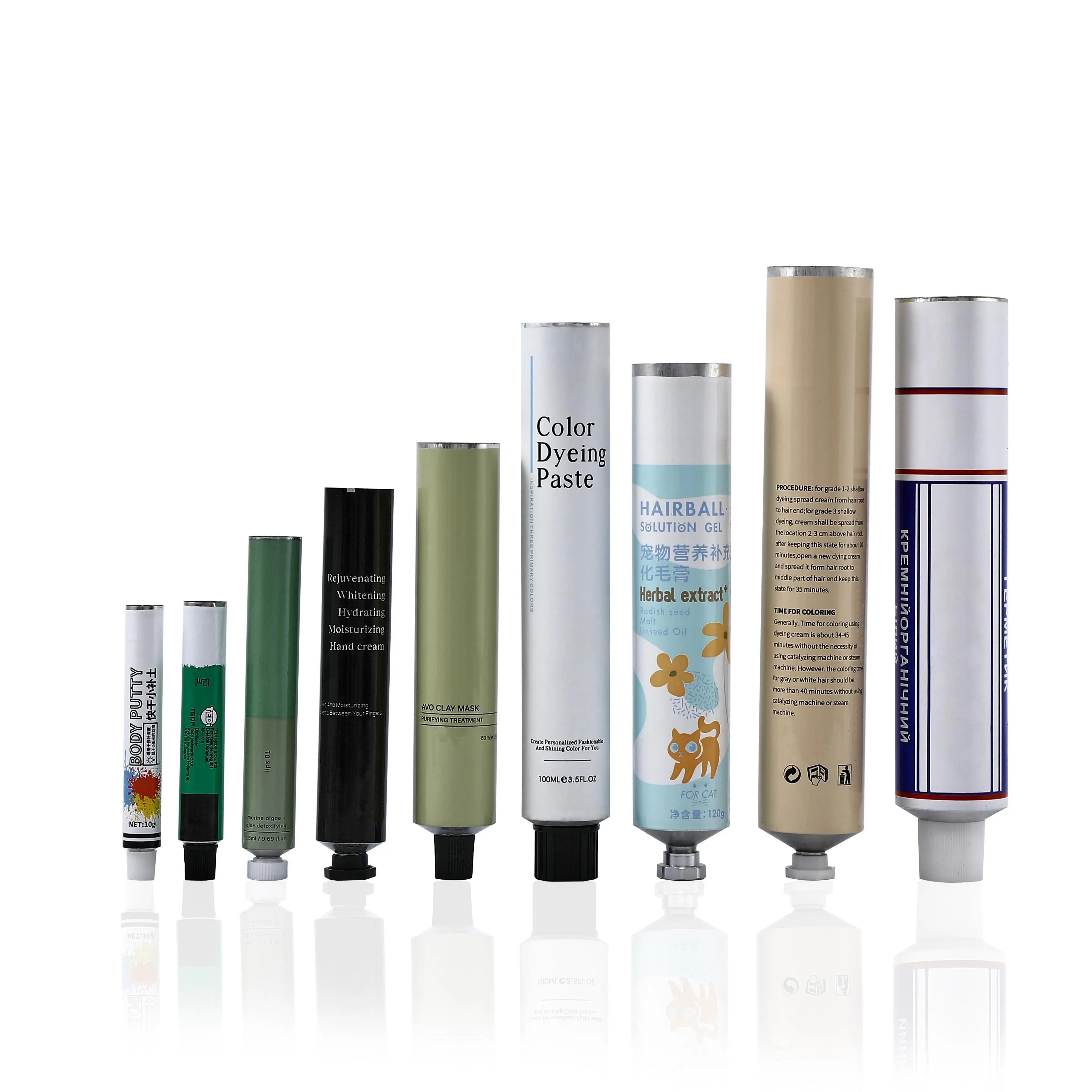 Custom Metal Packaging Factory 30ml 100ml Cosmetics Collapsible Aluminum Tubes Hand Cream 150ml Tube 200ml