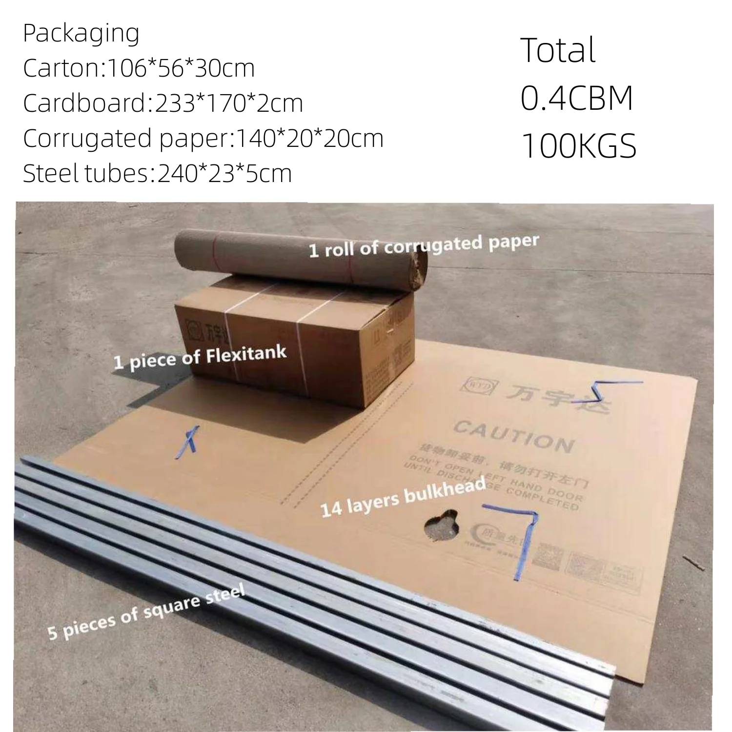 container flexitank for bitumen transport