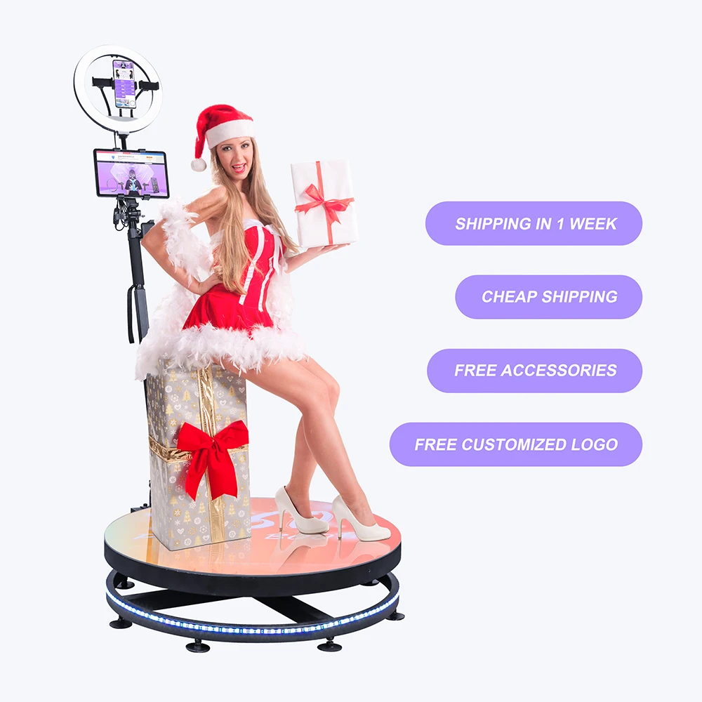 Portable Metal Rotatable Camera Ipad Automatic Video Photobooth Degree 360 Photo Booth