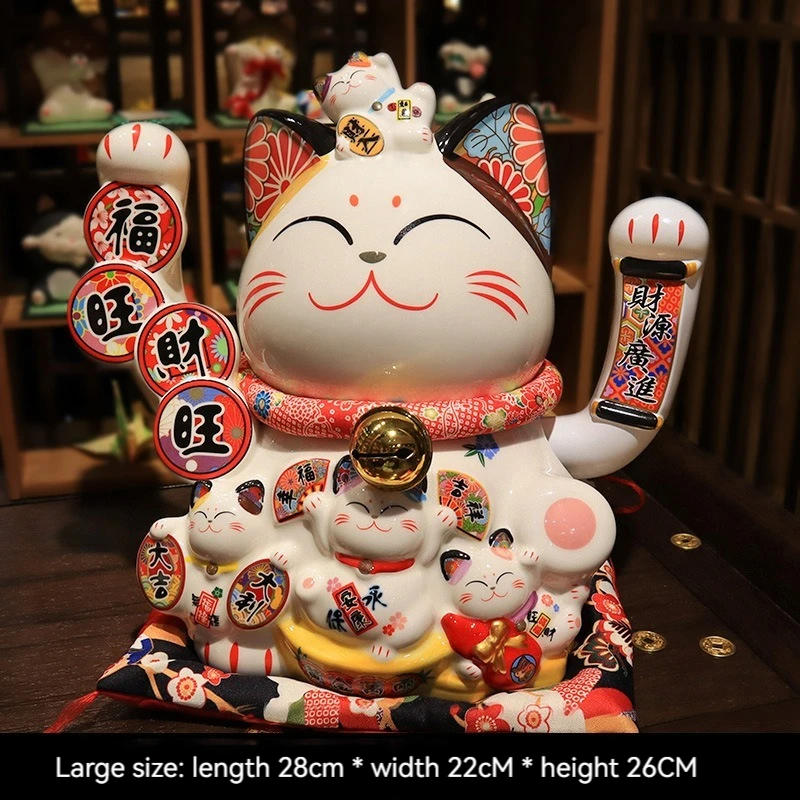 Electric wave hand beckoning cat ornaments lucky cat