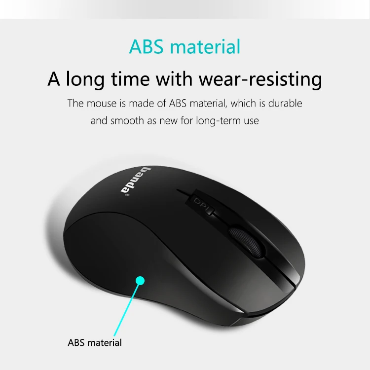 Wholesale Ultra Thin Computer Mouse with USB Receiver Wireless Mouse for PC Computer 1600 DPI 2.4ghz Black Battery Color Box