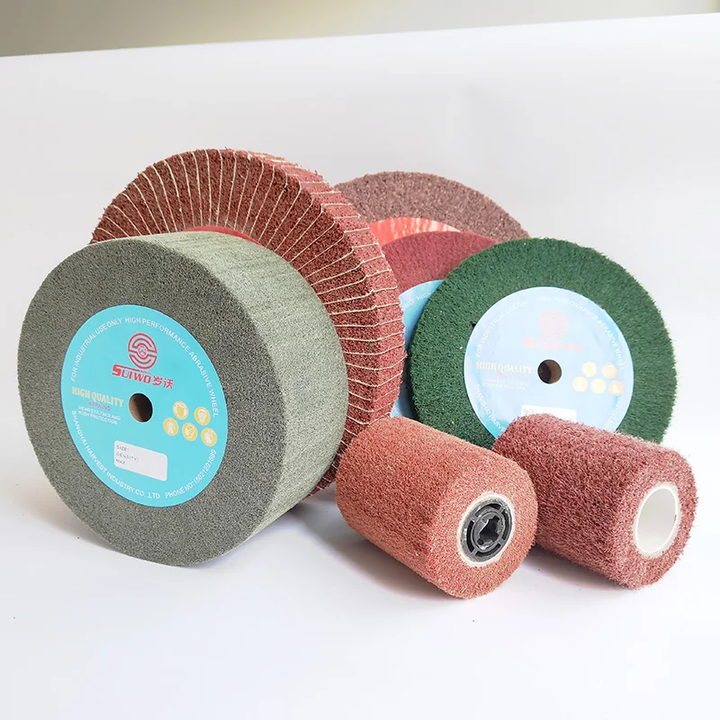 Steel Iron Door Handle Hinge Flapper Non Woven Flap Polishing Wheel