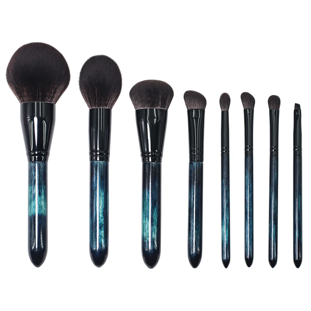 High quality professional own brand fan-shaped highlighter brush face makeup brush set 8pcs cosmetic brushes