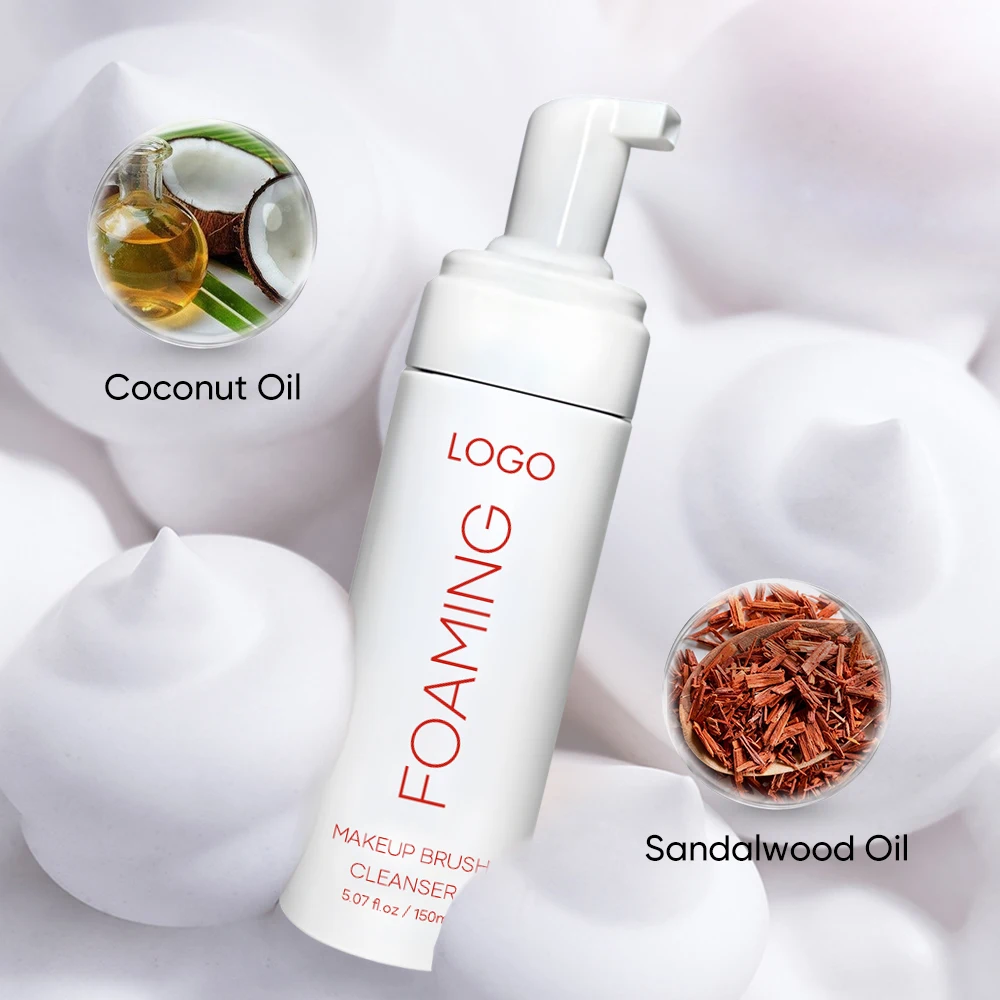 Oem 150ml Coconut Oil Removing Debris Breakdown Stubborn Makeup Brush Shampoo And Conditioning Foaming Makeup Brush Cleanser