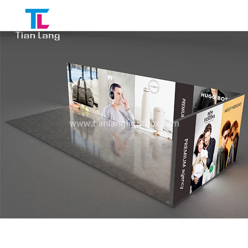 Gorgeous Portable Trade Show Display Booth Designs For Clothing Shop Exhibition Booth Display Light Box