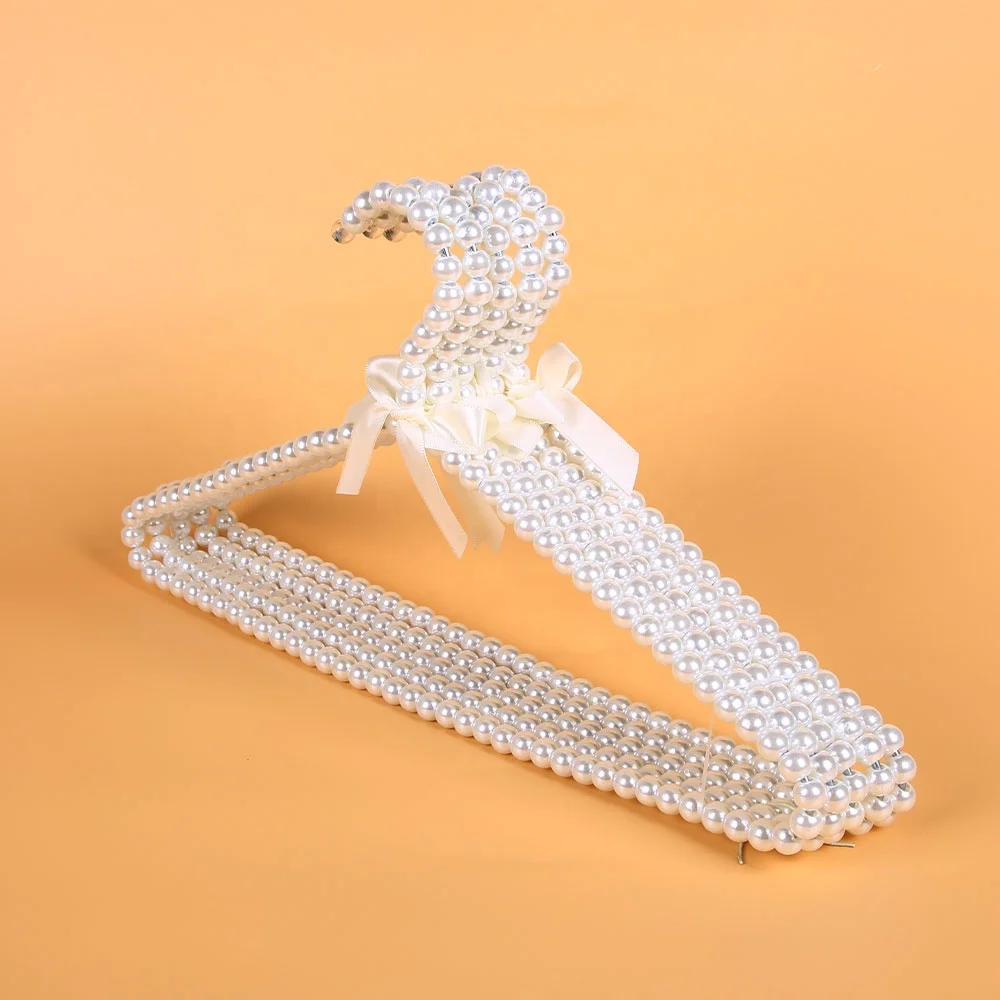Wholesale Luxury Wedding Dress Coat White bride Plastic Pearl Clothing Hanger plastic hangers for cloths