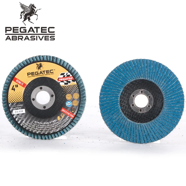 PEGASTAR 100x16mm mini flap disc stainless steel  MPA certification