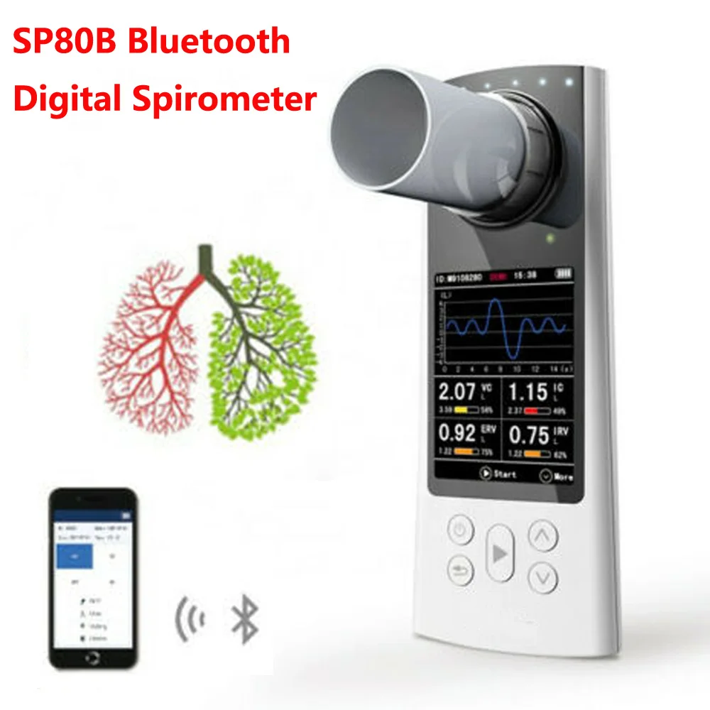Contec Sp80b Color Display Bluetooth USB Portable Medical Digital Spirometer with PC application