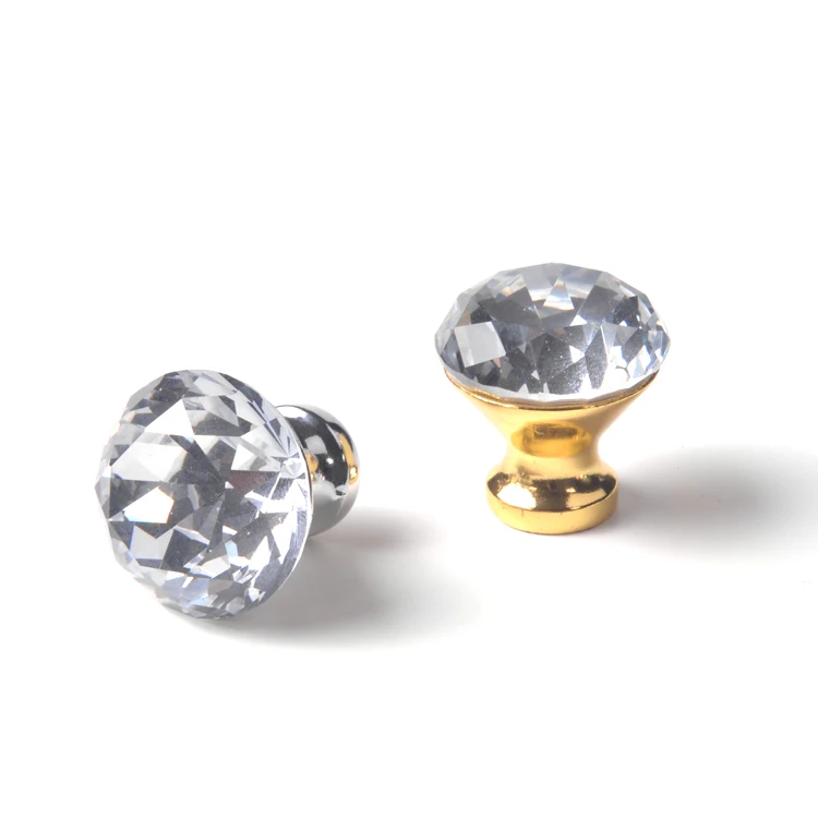 Interior Pearl Triangle Handle Stone Drawer Pull For Bedroom Door Handles 60mm Crystal Knob 30mm