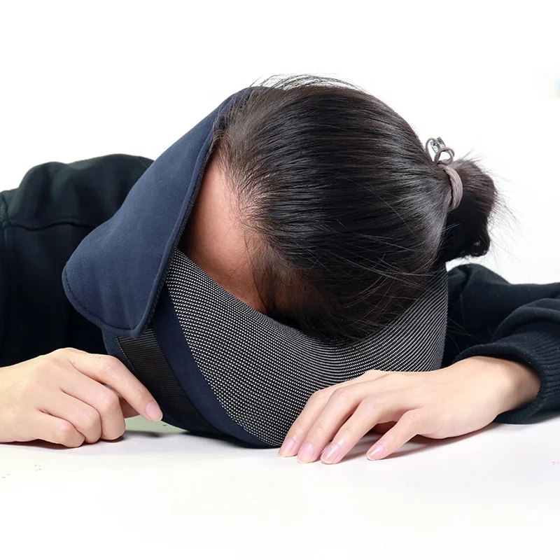 Travel Neck Pillow for Airplane Sleeping Memory Foam Adjustable Travel Pillows with Storage Bag