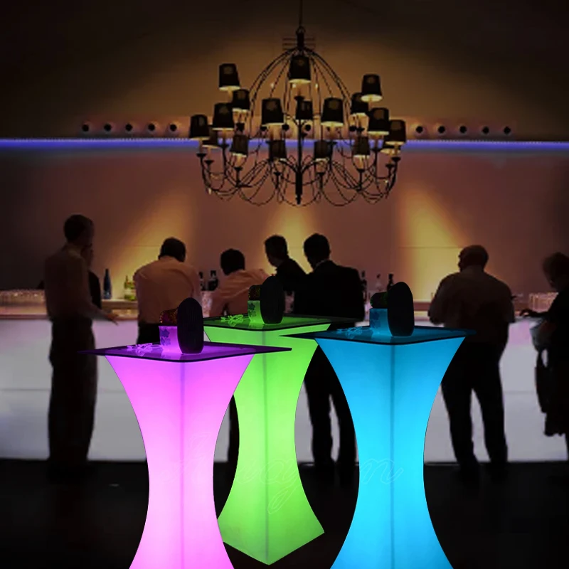 
2021 New 16 color change led light up table and chair cube party furniture rechargeable &led furniture 