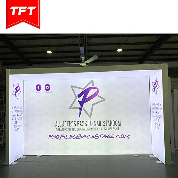Китайский поставщик бескаркасная растягивающаяся ткань 3 м x выставочные стенды и стойки для светодиодного освещения