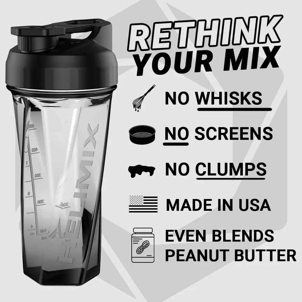 Vortex Blender Shaker Cup,28oz Capacity No More Blending Balls or Whisks Needed,Perfect Portable Pre Workout Protein Drink Mixer