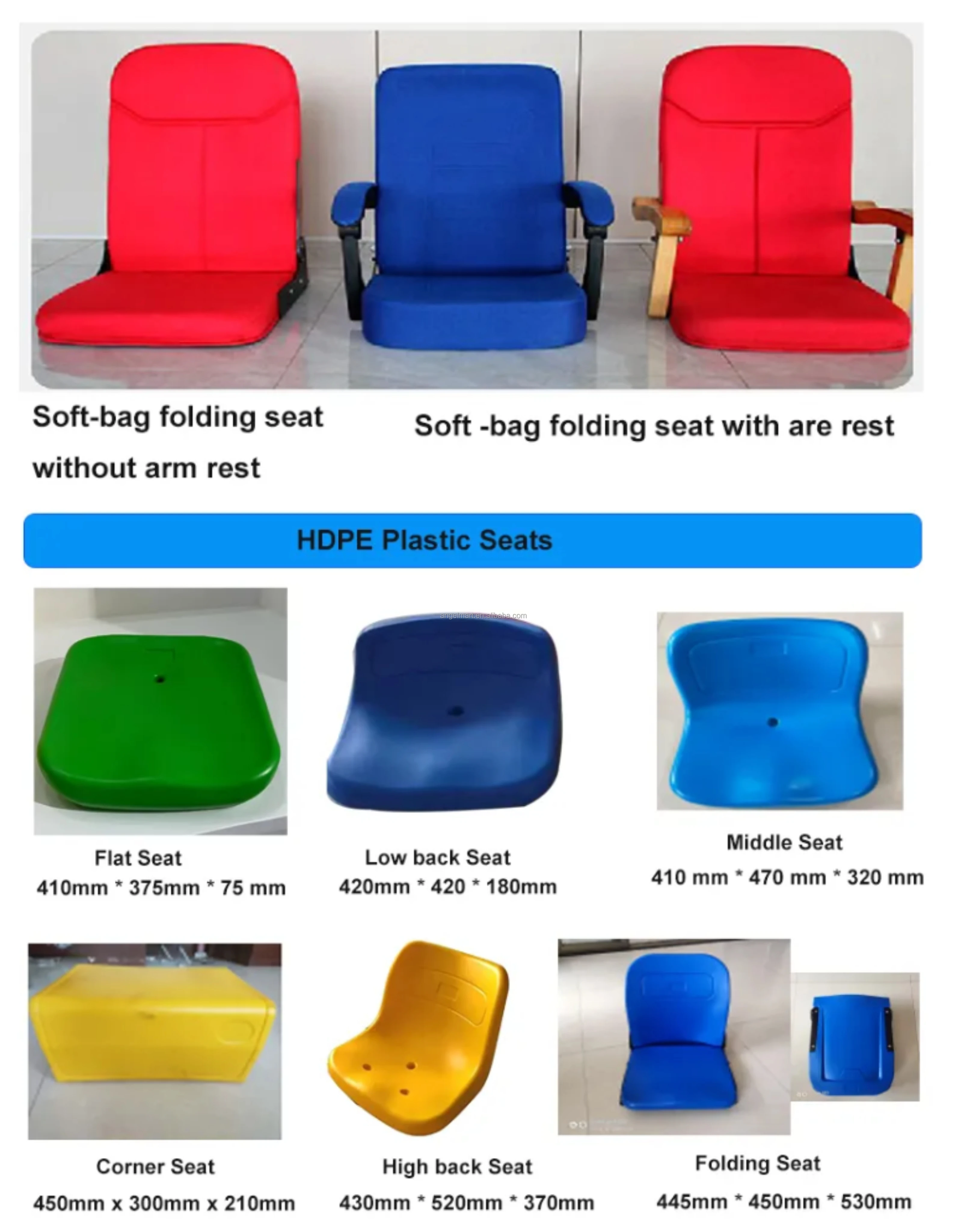 High Quality electric retractable bleachers with high back foldable HDPE Plastic Seats for Theater