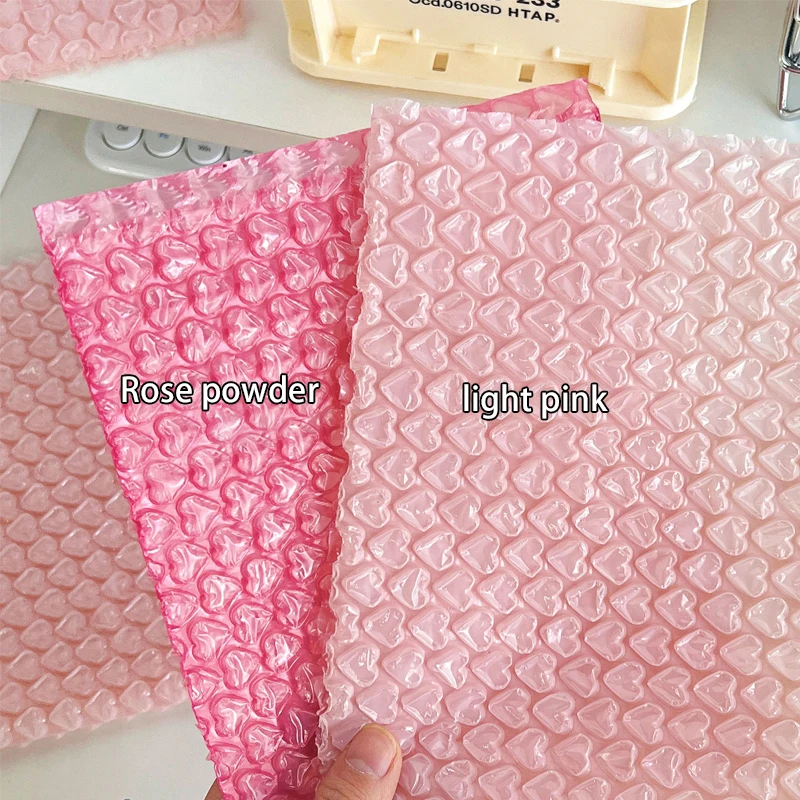 Wholesale mailing  pink heart-shaped  Shock-proof film bubble bags shipping envelope bag