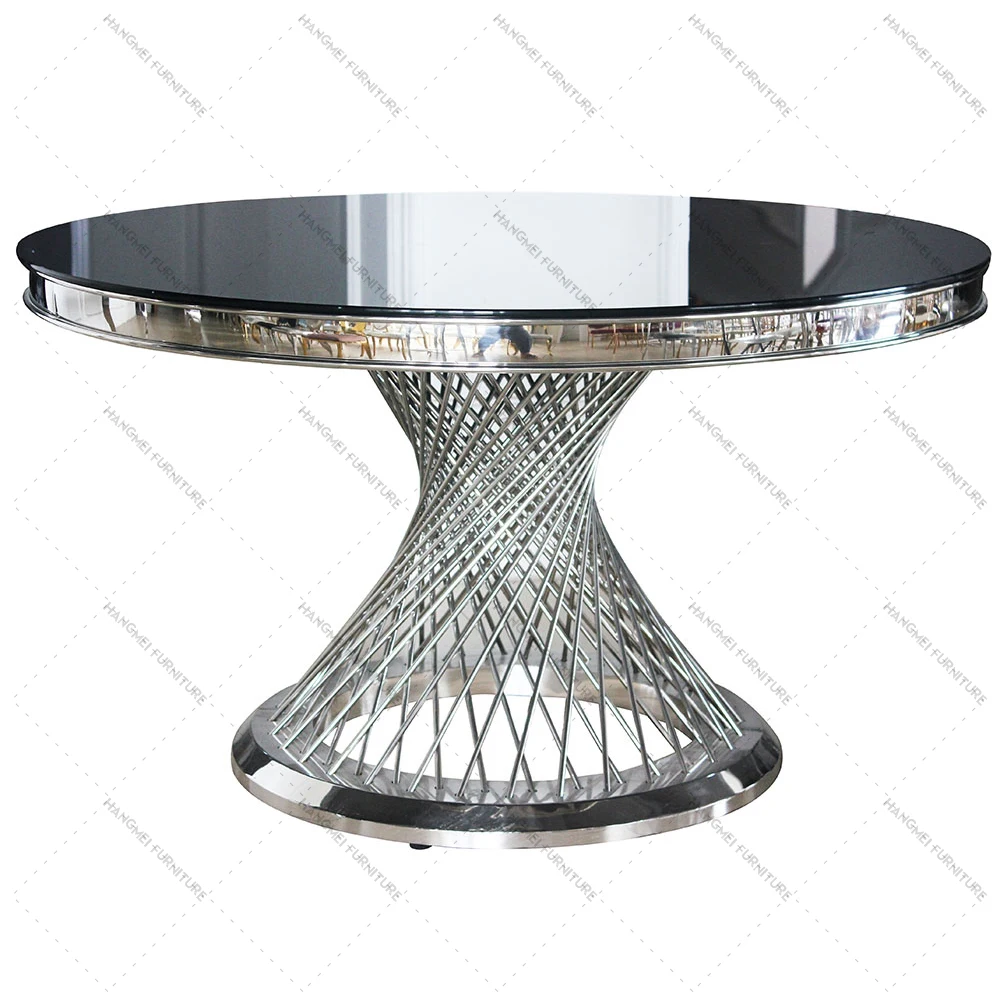 Factory direct stainless steel dining table high-end hotel restaurant round banquet table
