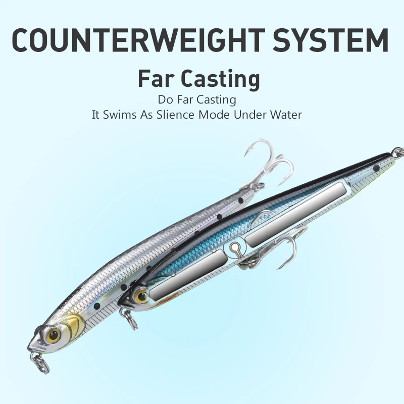 Kingdom High Quality Sea Fishing Lure Sinking Pencil Lure 80mm 95mm False Bait Good Action Hard  Wobblers Fishing Bait For Sale