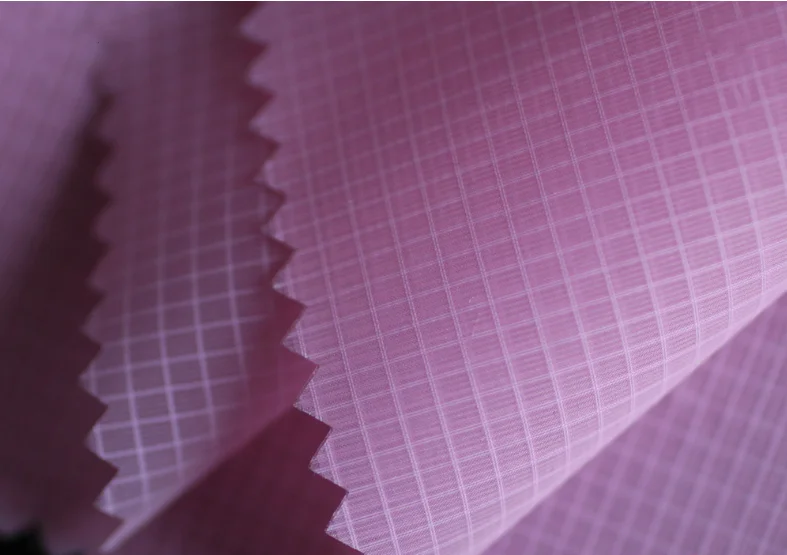 15D nylon double rib-stop ultra-thin  nylon checked skin clothing tent kite  fabric