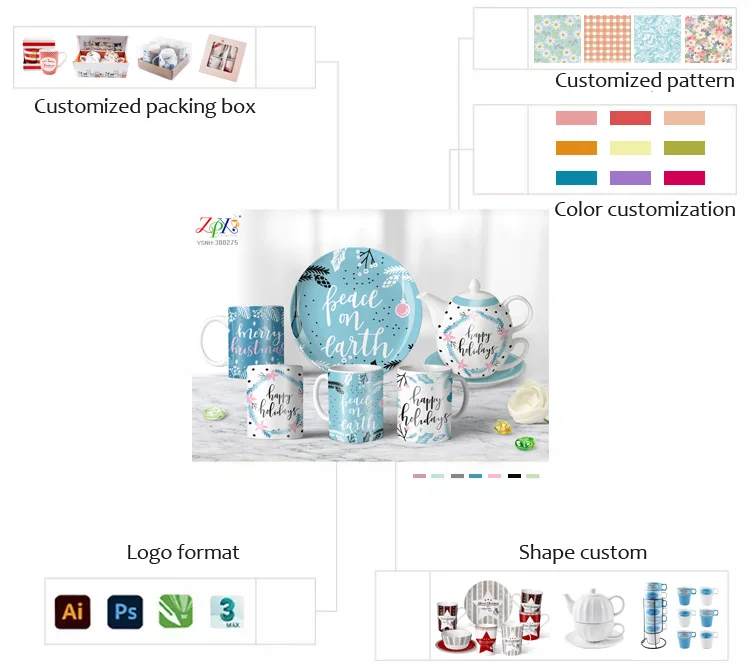 Custom Splatter Paint Speckled Coffee Mug Porcelain Splash Ink 15oz Nordic Ceramic Cup for Gift