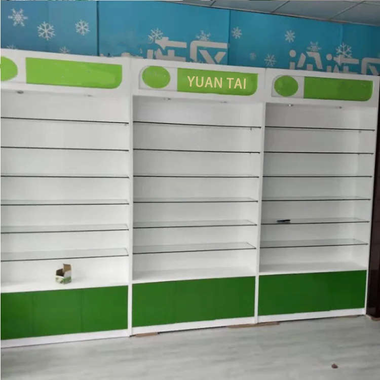 Pharmacy Shop Counter Design Shelves Retail Display Furniture for