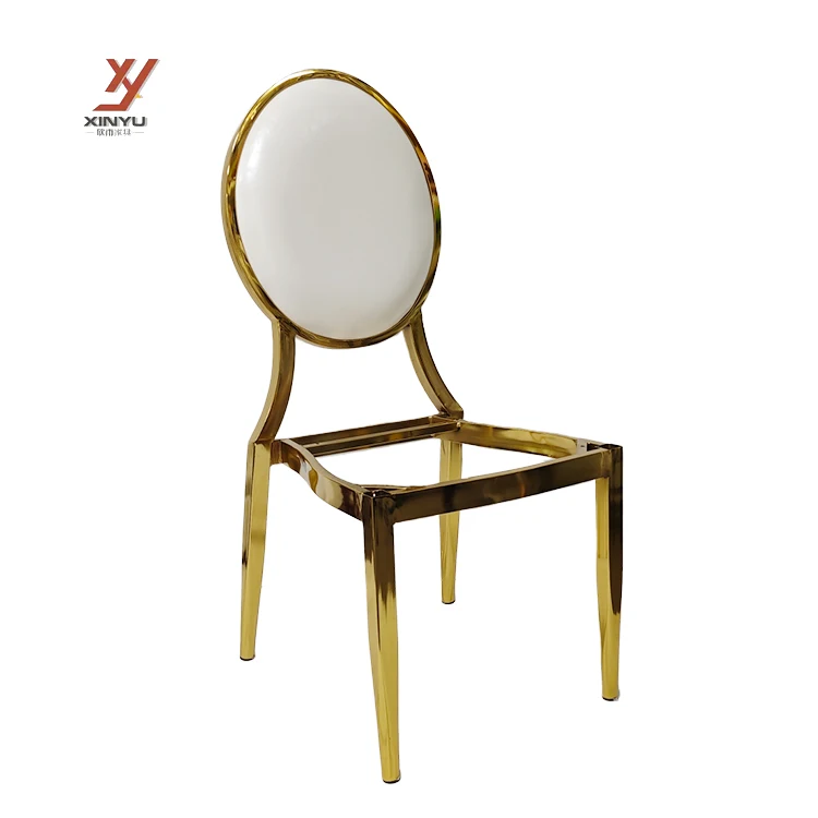 Outdoor Hotel Furniture Special Modern Golden Event Stainless Steel Wedding Guest Dining Chairs For Decor And Weddings