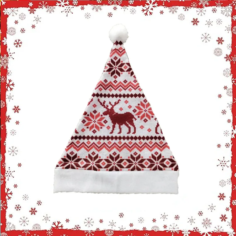 Christmas Printed Striped Hat Elk Snowflake Christmas Kids Adult Shape Party Decoration Dress Up Party Hat Christmas Hat